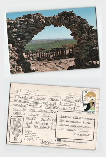 Vintage postcard dougga roman - vintage,