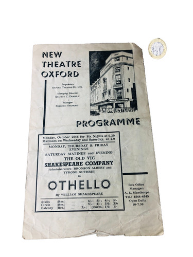 Theatre programme othello - theatre,